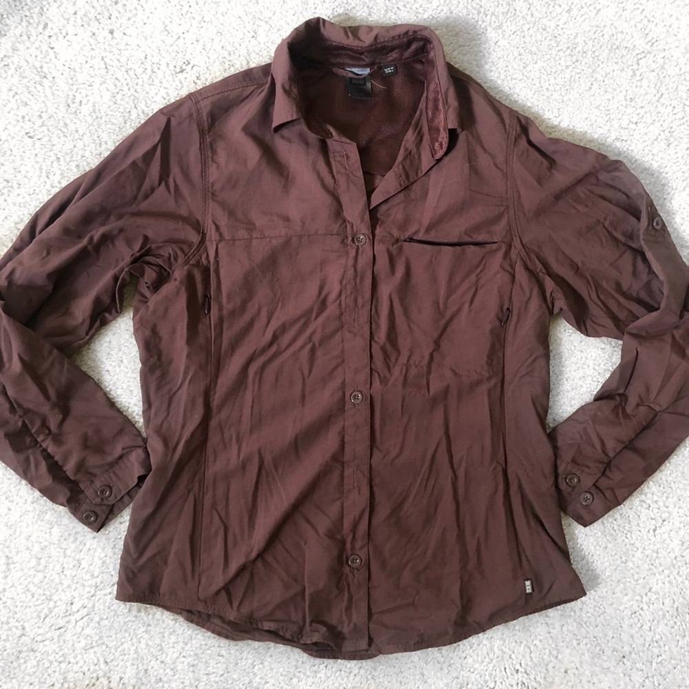 REI Brown Long Sleeve Button Up Shirt